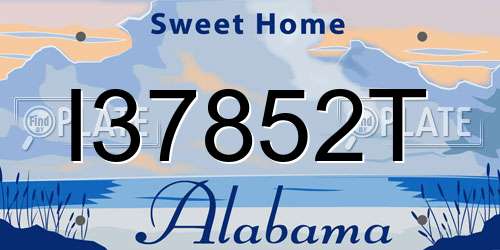 I37852T Alabama License Plate