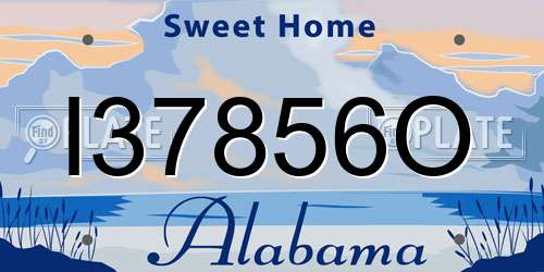 I37856O Alabama License Plate