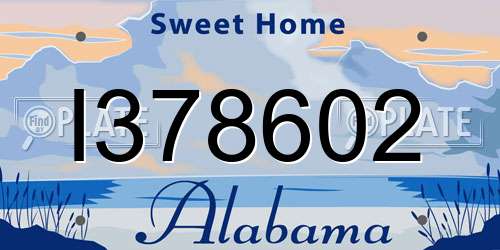 I378602 Alabama License Plate