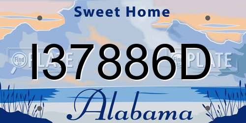I37886D Alabama License Plate