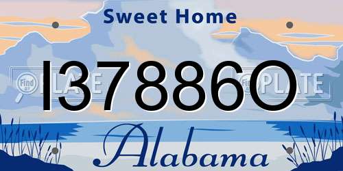 I37886O Alabama License Plate