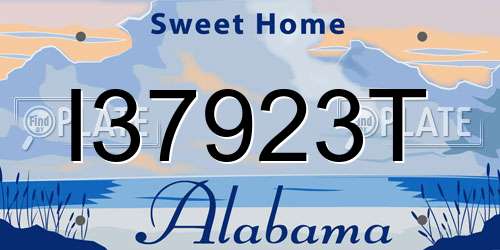 I37923T Alabama License Plate