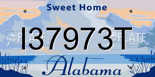 I37973T Alabama License Plate