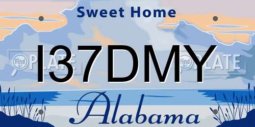 I37DMY Alabama License Plate