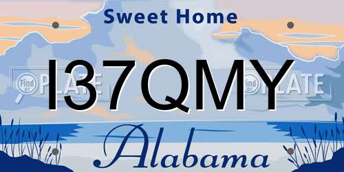 I37QMY Alabama License Plate