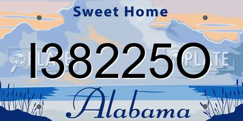 I38225O Alabama License Plate