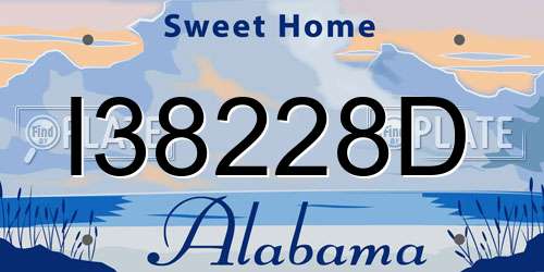 I38228D Alabama License Plate