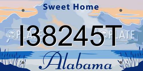 I38245T Alabama License Plate