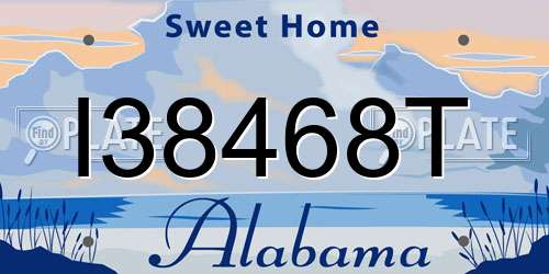 I38468T Alabama License Plate
