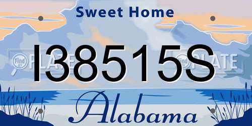 I38515S Alabama License Plate