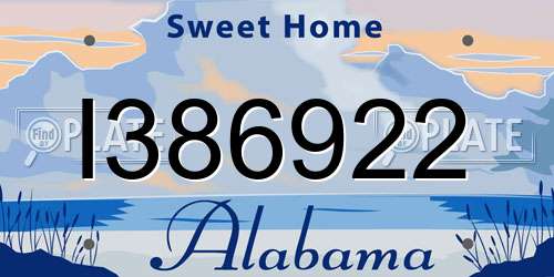 I386922 Alabama License Plate