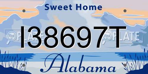 I38697T Alabama License Plate