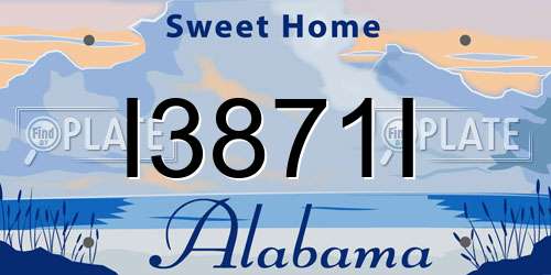 I3871I Alabama License Plate