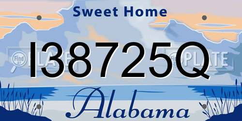 I38725Q Alabama License Plate