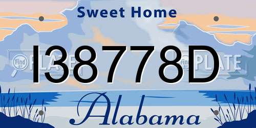 I38778D Alabama License Plate
