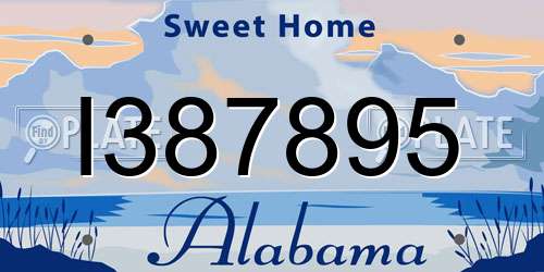 I387895 Alabama License Plate