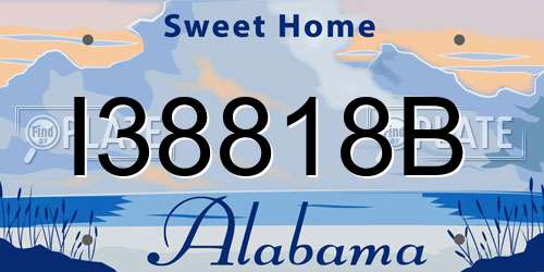 I38818B Alabama License Plate