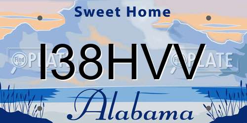 I38HVV Alabama License Plate