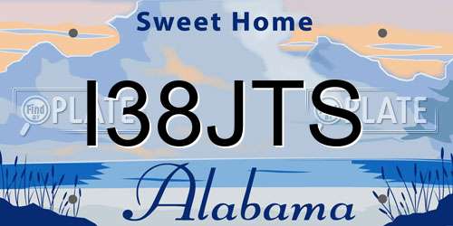 I38JTS Alabama License Plate