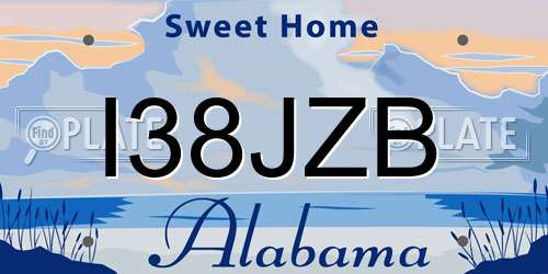 I38JZB Alabama License Plate