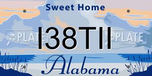 I38TII Alabama License Plate