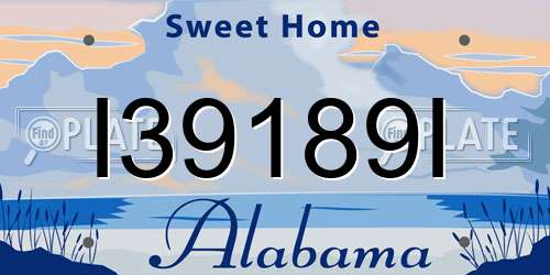 I39189I Alabama License Plate