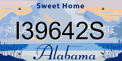 I39642S Alabama License Plate