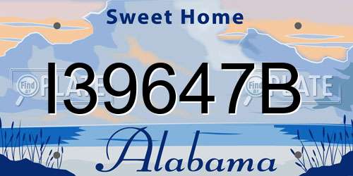 I39647B Alabama License Plate