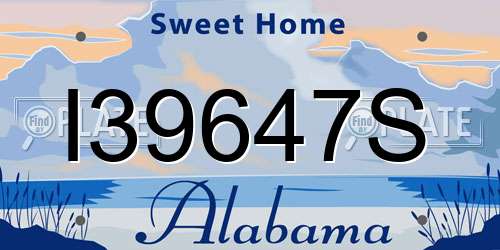 I39647S Alabama License Plate
