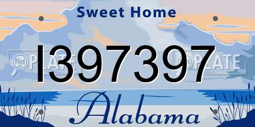I397397 Alabama License Plate