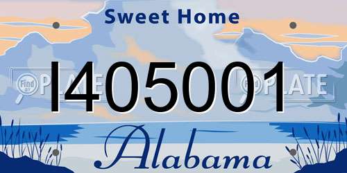 I405001 Alabama License Plate