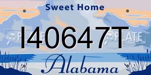 I40647T Alabama License Plate