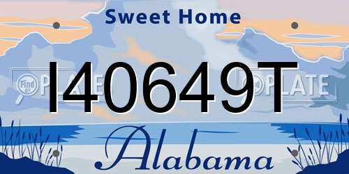 I40649T Alabama License Plate