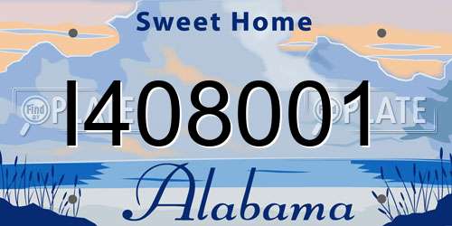 I408001 Alabama License Plate
