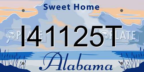 I41125T Alabama License Plate