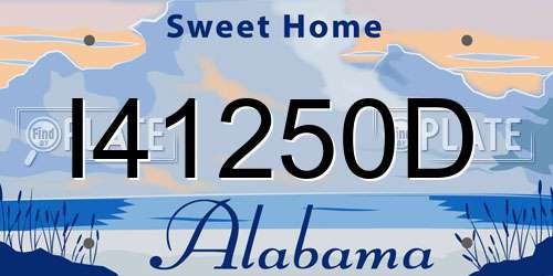 I41250D Alabama License Plate