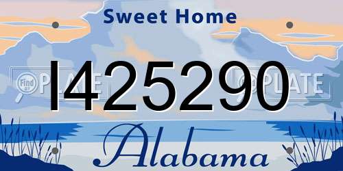 I425290 Alabama License Plate