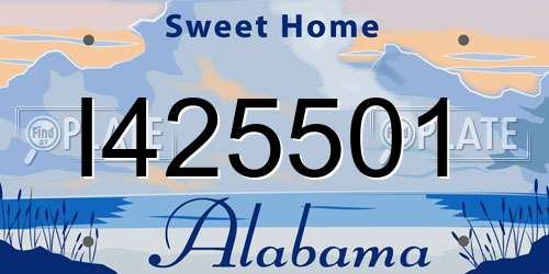 I425501 Alabama License Plate