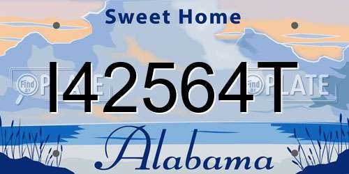 I42564T Alabama License Plate