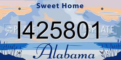 I425801 Alabama License Plate