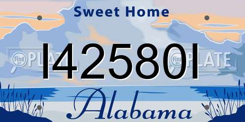 I42580I Alabama License Plate
