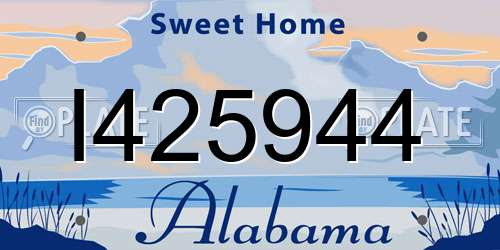 I425944 Alabama License Plate