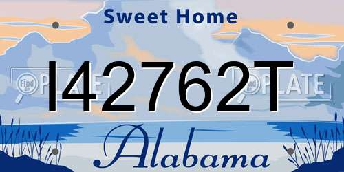 I42762T Alabama License Plate