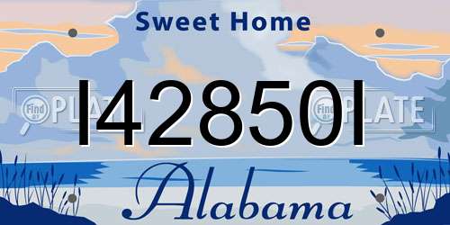 I42850I Alabama License Plate