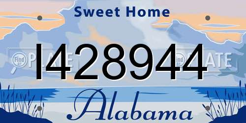 I428944 Alabama License Plate