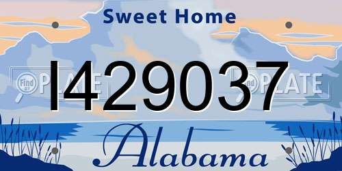 I429037 Alabama License Plate