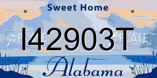 I42903T Alabama License Plate