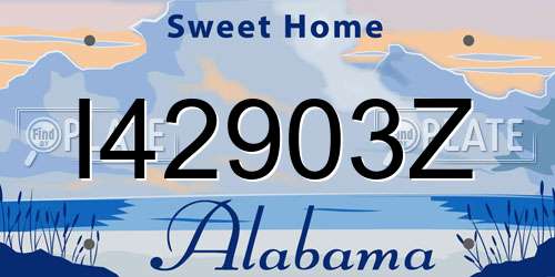 I42903Z Alabama License Plate