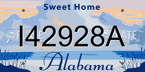 I42928A Alabama License Plate