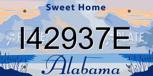 I42937E Alabama License Plate